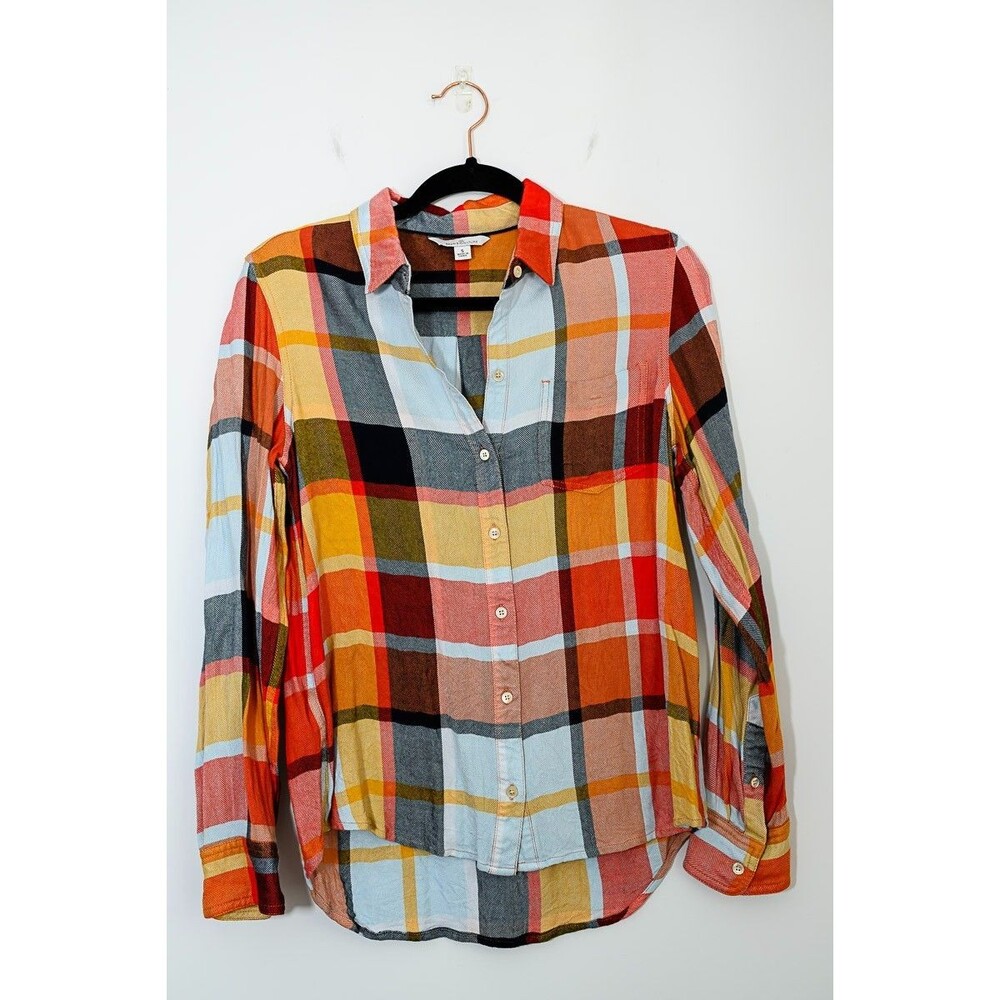 LL Bean Signature S Plaid flannel button down shirt